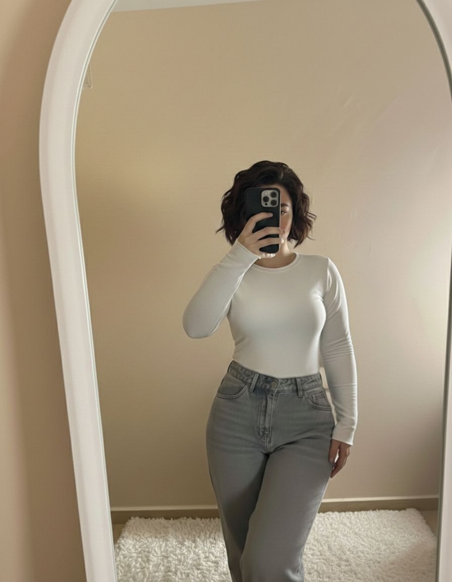 White pearl basic top